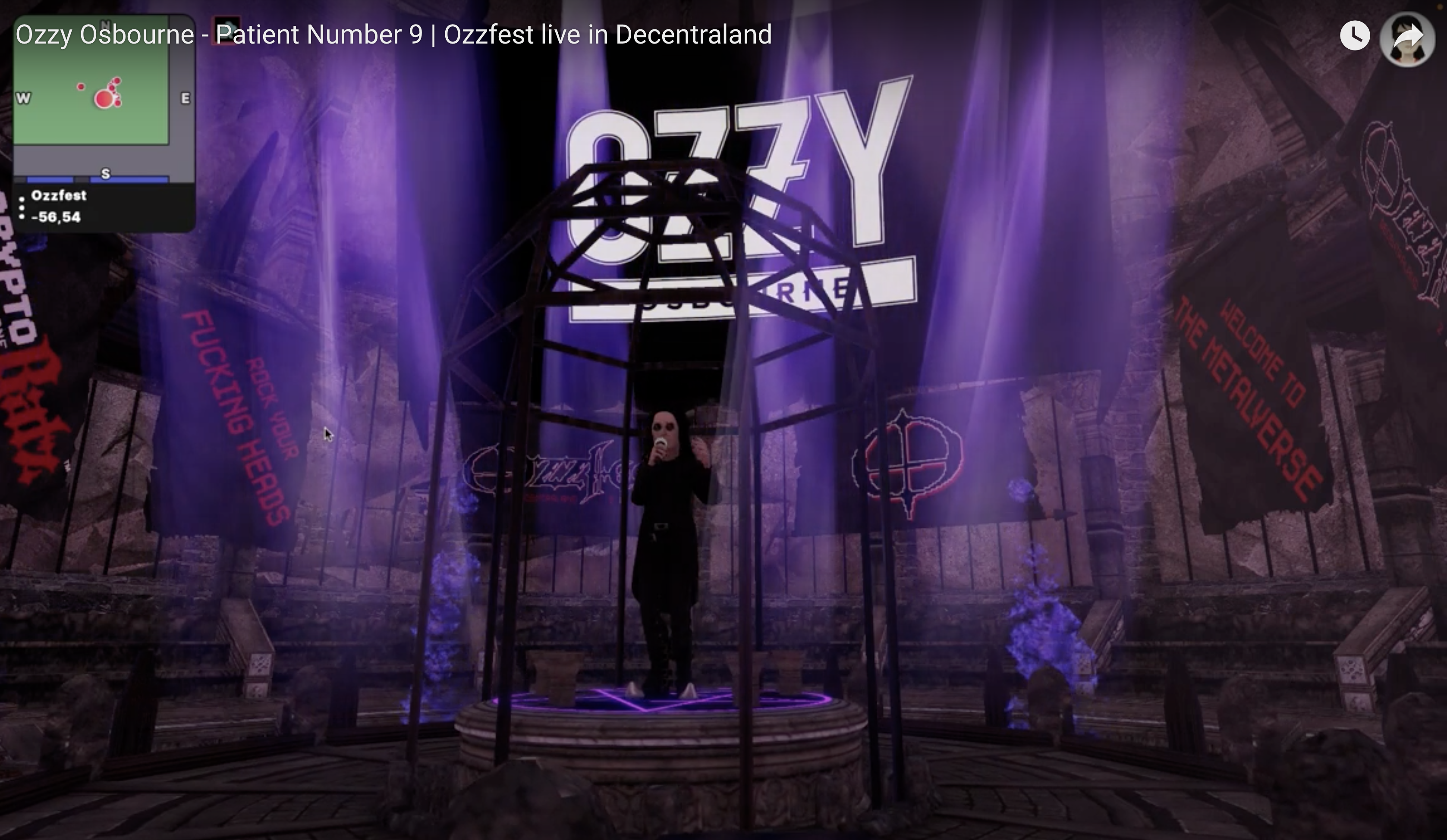 Ozzy at the Decentraland Metaverse Music Festival 2022
