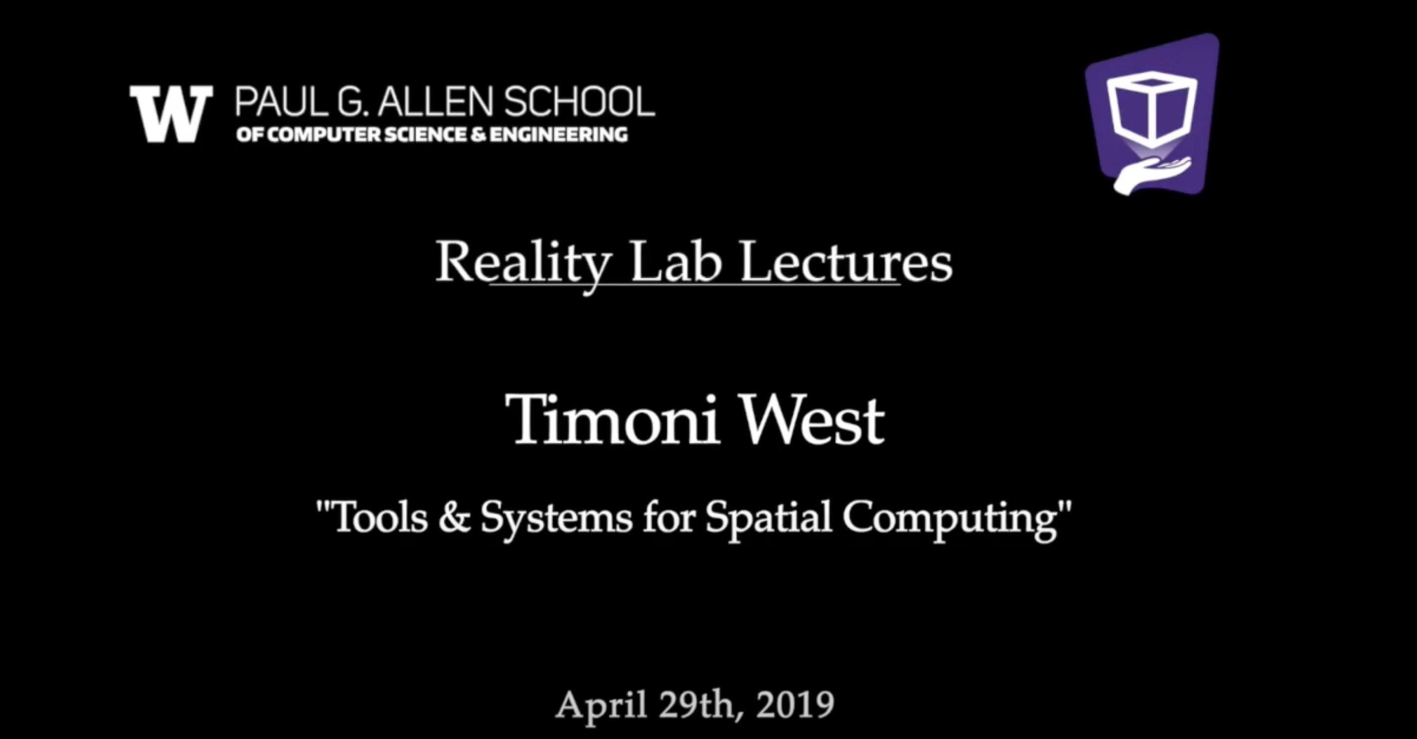Tools & Systems for Spatial Computing 2019